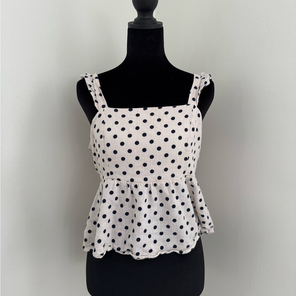 Elegant Polka Dot Ruffle Blouse - Black and White